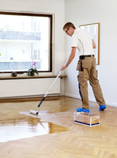 Applying Flooring Lacquer to a Wooden Floor