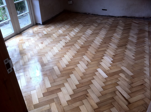 Restored Beech Parquet Block Floor in Cheshire by Woodfloor-Renovations