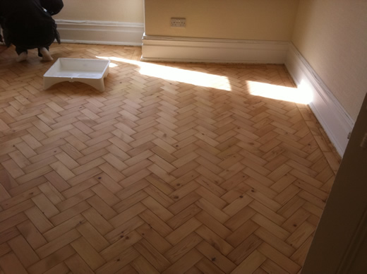 Pine Parquet Floor Restored and REnovated in north wales