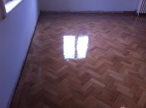 Parquet Wood Block Floor Sanded, Sealed and Restored in Chester