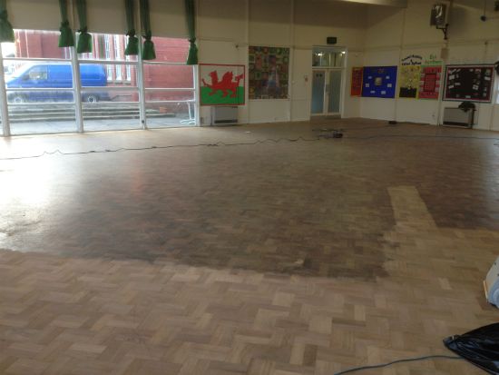 Floor Sanding Rhyl at Ysgol Dewi Sant Welsh Primary School
