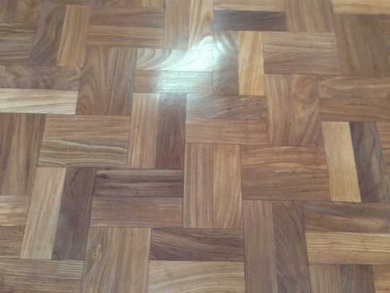 Another Close up of the finished parquet wood block floor