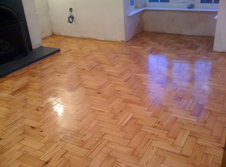 Pitch Pine Parquet Sanded and Sealed by Woodfloor-Renovations