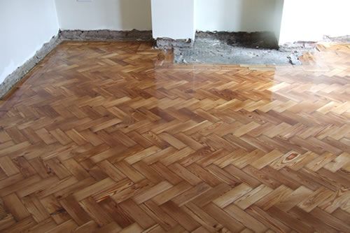 Pitch Pine Parquet Woodblock Flooring Restored in North Wales by Woodfloor-Renovations