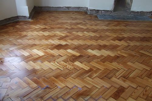 pitch Pine Wood Block Floor Restoration in North Wales by Woodfloor-Renovations