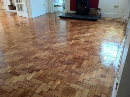 Pitch Pine Parquet Floors Restored in North Wales by Woodfloor-Renovations