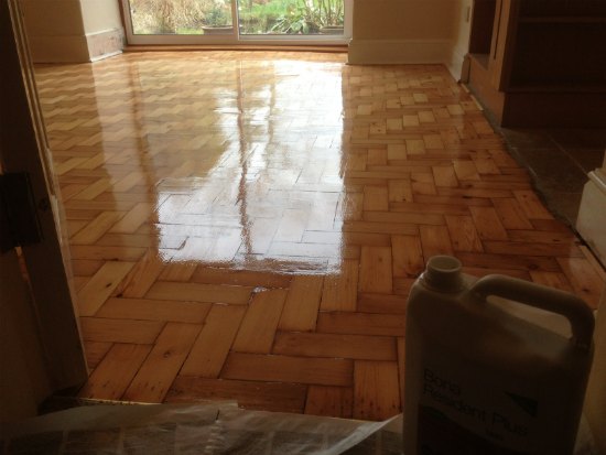 Pine Wood Block Floor Repaired, Sanded and Refinished in Chester, Cheshire