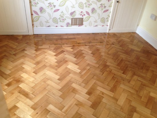 Oak Parquet Wood Block Flooring Repaired and Restored in Conwy Valley, North Wales
