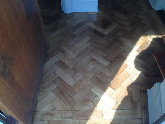 Oak Parquet Block Floor Repaired, Sanded and Refinished in the Conwy Valley, North Wales